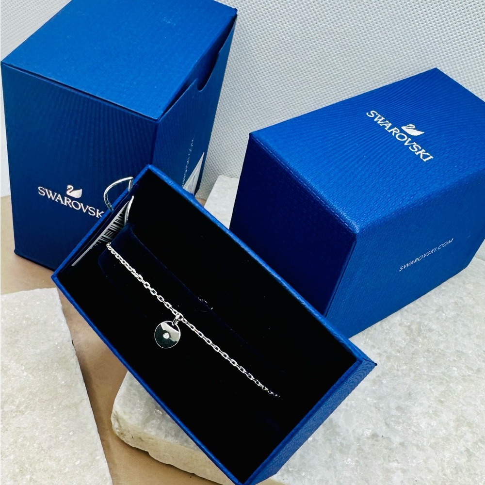 NEW! Swarovski Minimalist Rhodium-Plated Ginger Disc Chain - Picture 11 of 16